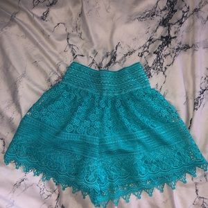 Medium Teal Frilly Shorts. Never Worn ! Medium